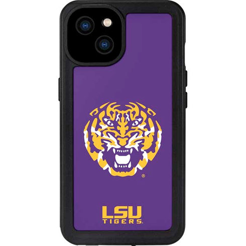 LSU Purple Tiger Mascot iPhone 15 Plus Waterproof Case